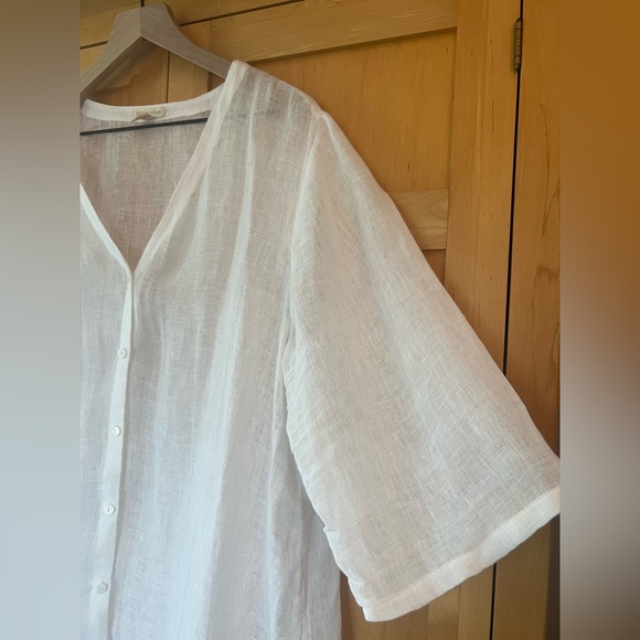 Eileen Fisher White Linen Tunic XL - Picture 3 of 8